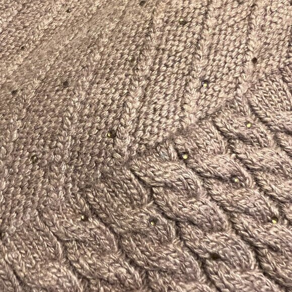 La-El Taupe Wool & Angora Warm Winter Beanie Hat With Decorative Beads main image 4
